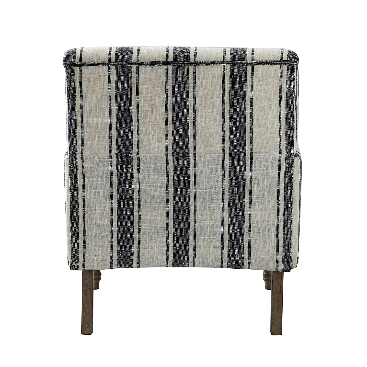 Forli Black Stripe Farmhouse Armchair with Nailhead Trim 4 Forli Black Stripe Farmhouse Armchair with Nailhead Trim - Image 4
