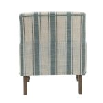 Forli Blue Stripe Farmhouse Armchair with Nailhead Trim 9 Forli Blue Stripe Farmhouse Armchair with Nailhead Trim