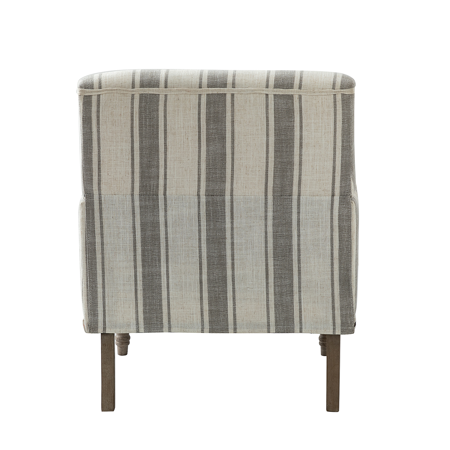 Forli Grey Stripe Farmhouse Armchair with Nailhead Trim 4 Forli Grey Stripe Farmhouse Armchair with Nailhead Trim - Image 4