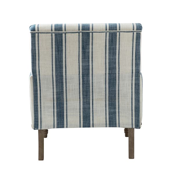 Forli Navy Stripe Farmhouse Nailhead Accent Armchair 3