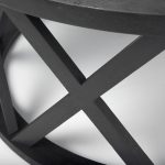 Forsey 28.0L x 45.3W x 18.0H Black Solid Wood Round Coffee Table