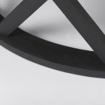 Forsey 28.0L x 45.3W x 18.0H Black Solid Wood Round Coffee Table