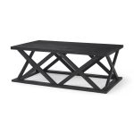 Forsey 48.0L x 28.0W x 17.5H Black Wood Rectangular Coffee Table