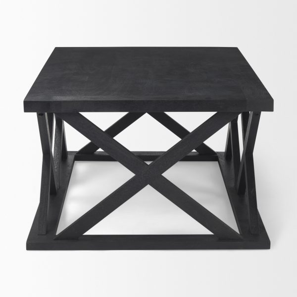 Forsey 48.0L x 28.0W x 17.5H Black Wood Rectangular Coffee Table 3