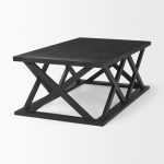 Forsey 48.0L x 28.0W x 17.5H Black Wood Rectangular Coffee Table