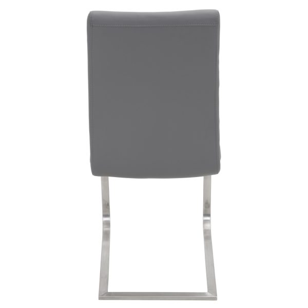 Foster Grey Faux Leather Contemporary Dining Chairs Set of 2 10