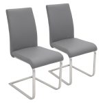 Foster Grey Faux Leather Contemporary Dining Chairs (Set of 2) 21 Foster Grey Faux Leather Contemporary Dining Chairs (Set of 2)