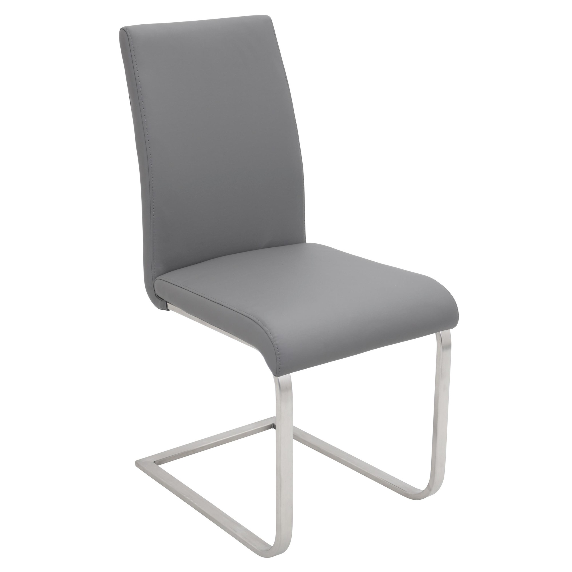 Foster Grey Faux Leather Contemporary Dining Chairs (Set of 2) 8 Foster Grey Faux Leather Contemporary Dining Chairs (Set of 2) - Image 8