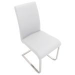Foster White Faux Leather Contemporary Dining Chairs (Set of 2)