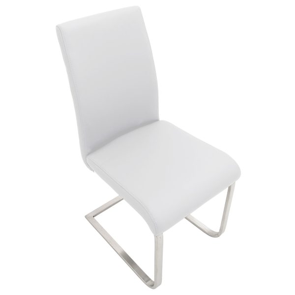Foster White Faux Leather Contemporary Dining Chairs Set of 2 10
