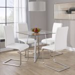 Foster White Faux Leather Contemporary Dining Chairs (Set of 2)