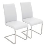 Foster White Faux Leather Contemporary Dining Chairs (Set of 2)