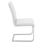 Foster White Faux Leather Contemporary Dining Chairs (Set of 2)