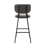 Foundry Black Metal Grey Faux Leather Contemporary Barstool (Set of 2)