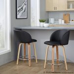 Fran 24 Mid-Century Zebra/Black Swivel Counter Stool (Set of 2) 12 Fran 24 Mid-Century Zebra/Black Swivel Counter Stool (Set of 2)