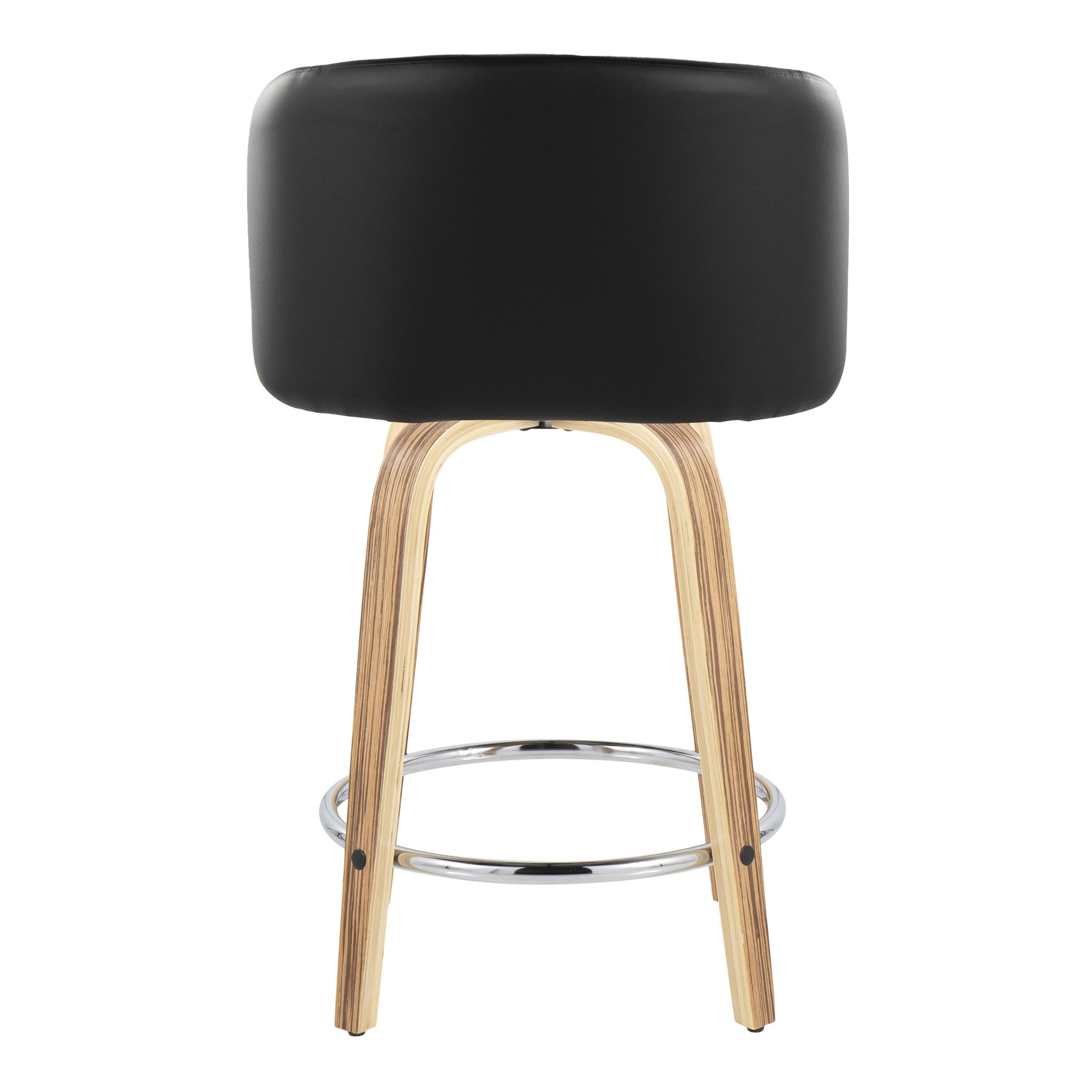 Fran 24 Mid-Century Zebra/Black Swivel Counter Stool (Set of 2) 7 Fran 24 Mid-Century Zebra/Black Swivel Counter Stool (Set of 2) - Image 7