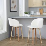 Fran 24 Mid-Century Zebra/White Swivel Counter Stool (Set of 2) 12 Fran 24 Mid-Century Zebra/White Swivel Counter Stool (Set of 2)