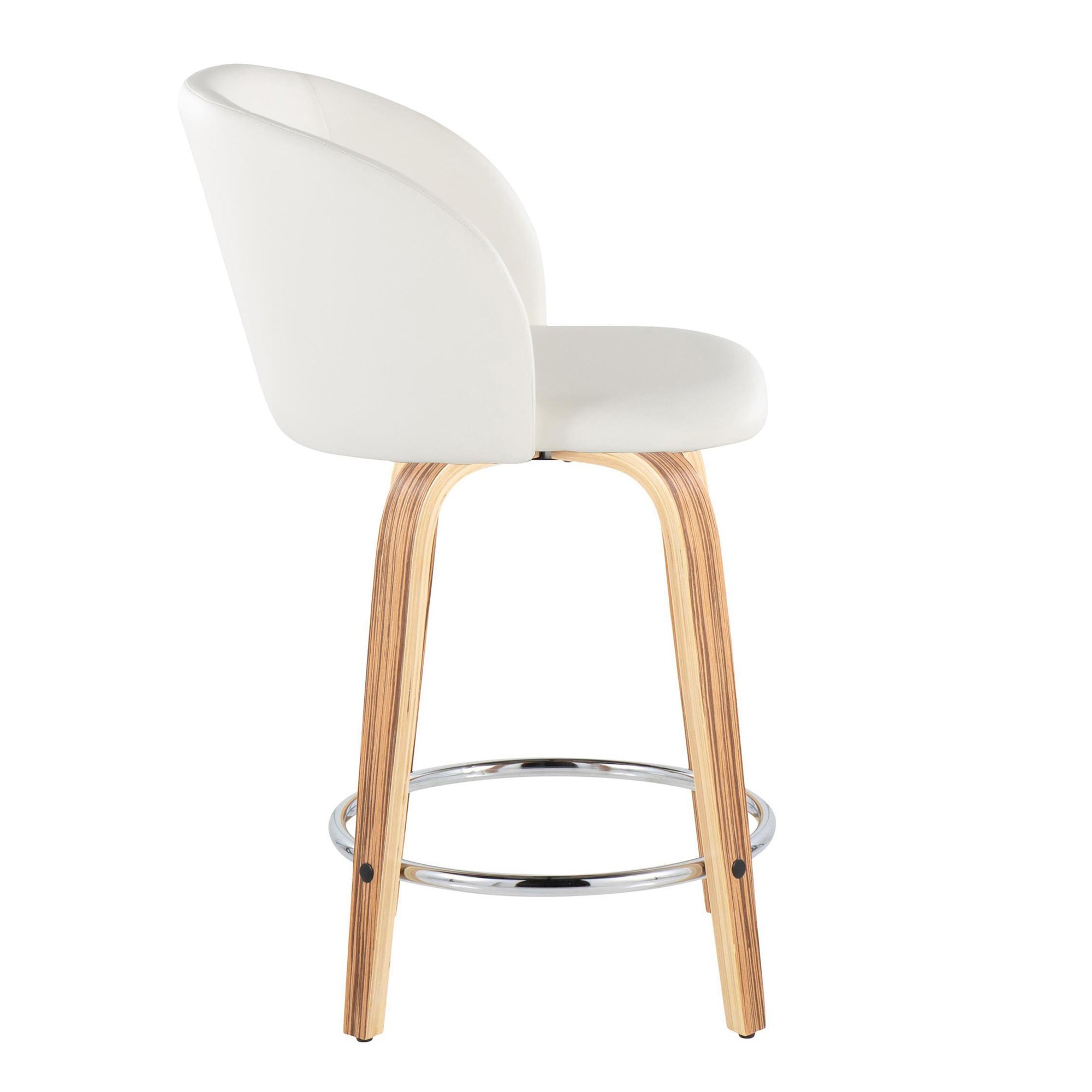 Fran 24 Mid-Century Zebra/White Swivel Counter Stool (Set of 2) 5 Fran 24 Mid-Century Zebra/White Swivel Counter Stool (Set of 2) - Image 5