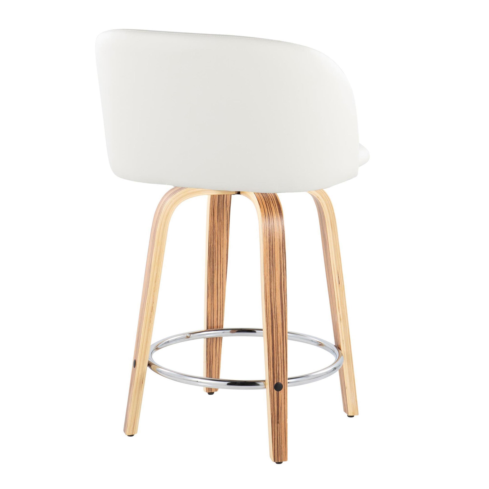 Fran 24 Mid-Century Zebra/White Swivel Counter Stool (Set of 2) 6 Fran 24 Mid-Century Zebra/White Swivel Counter Stool (Set of 2) - Image 6