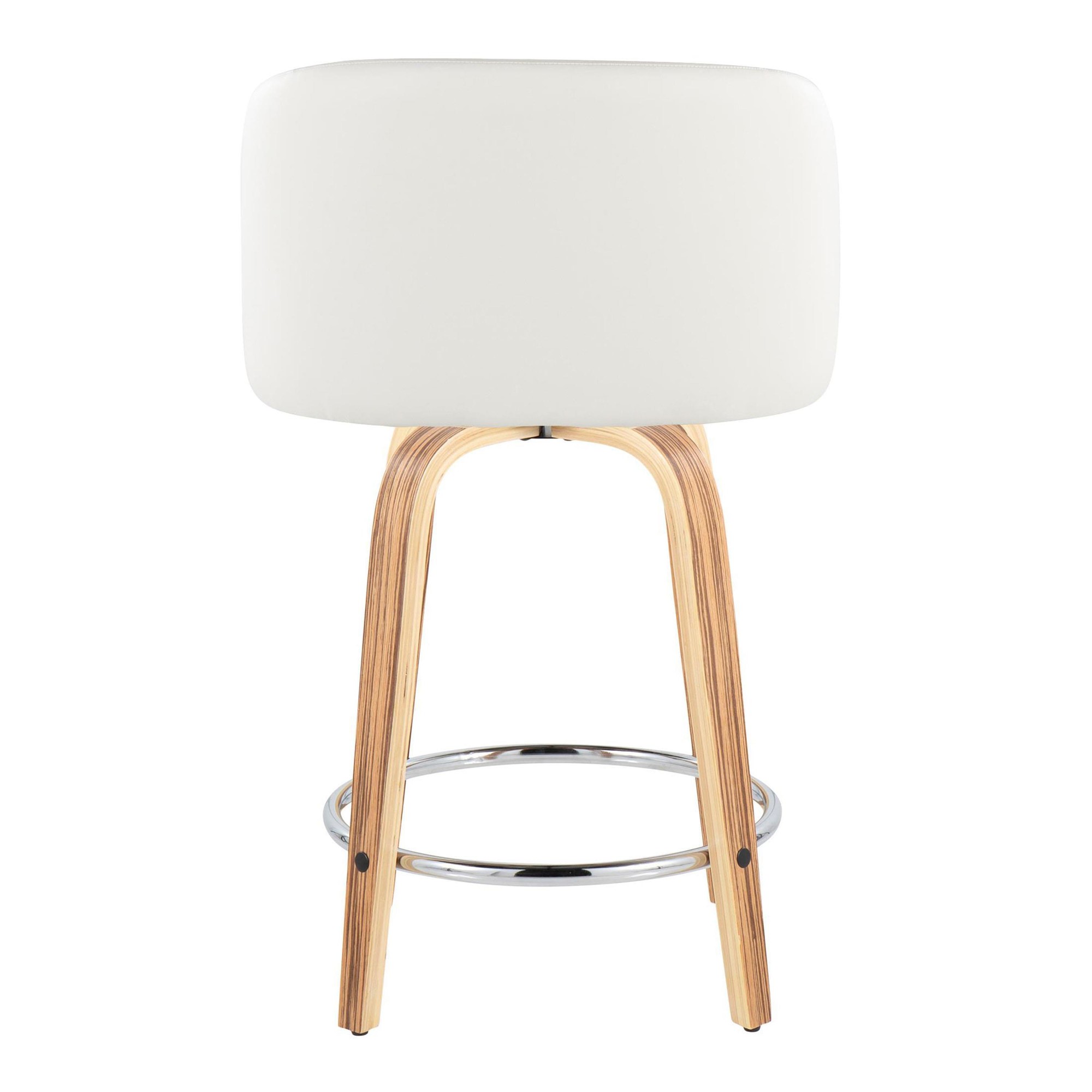Fran 24 Mid-Century Zebra/White Swivel Counter Stool (Set of 2) 7 Fran 24 Mid-Century Zebra/White Swivel Counter Stool (Set of 2) - Image 7
