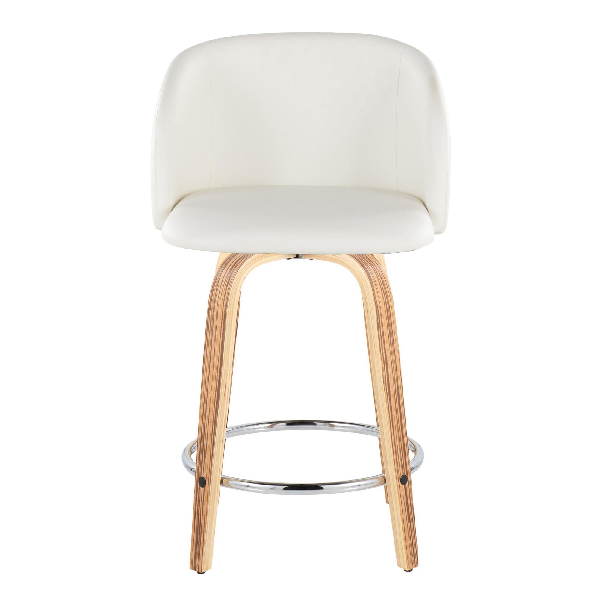 Fran 24 Mid-Century Zebra/White Swivel Counter Stool (Set of 2) 8 Fran 24 Mid-Century Zebra/White Swivel Counter Stool (Set of 2) - Image 8