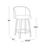Fran 24 Mid-Century Zebra/White Swivel Counter Stool (Set of 2) 19 Fran 24 Mid-Century Zebra/White Swivel Counter Stool (Set of 2)
