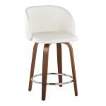 Fran 24 Walnut White Mid-Century Modern Swivel Stools (Set of 2) 14 Fran 24 Walnut White Mid-Century Modern Swivel Stools (Set of 2)