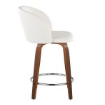 Fran 24 Walnut White Mid-Century Modern Swivel Stools (Set of 2) 15 Fran 24 Walnut White Mid-Century Modern Swivel Stools (Set of 2)