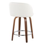 Fran 24 Walnut White Mid-Century Modern Swivel Stools (Set of 2) 16 Fran 24 Walnut White Mid-Century Modern Swivel Stools (Set of 2)