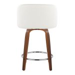 Fran 24 Walnut White Mid-Century Modern Swivel Stools (Set of 2) 17 Fran 24 Walnut White Mid-Century Modern Swivel Stools (Set of 2)