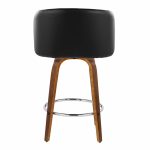 Fran 25 Mid-Century Modern Walnut Black Swivel Stools (Set of 2) 17 Fran 25 Mid-Century Modern Walnut Black Swivel Stools (Set of 2)
