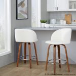 Fran 25 Walnut White Mid-Century Modern Counter Stool (Set of 2) 11 Fran 25 Walnut White Mid-Century Modern Counter Stool (Set of 2)