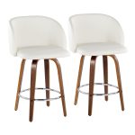 Fran 25 Walnut White Mid-Century Modern Counter Stool (Set of 2) 13 Fran 25 Walnut White Mid-Century Modern Counter Stool (Set of 2)