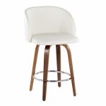 Fran 25 Walnut White Mid-Century Modern Counter Stool (Set of 2) 14 Fran 25 Walnut White Mid-Century Modern Counter Stool (Set of 2)