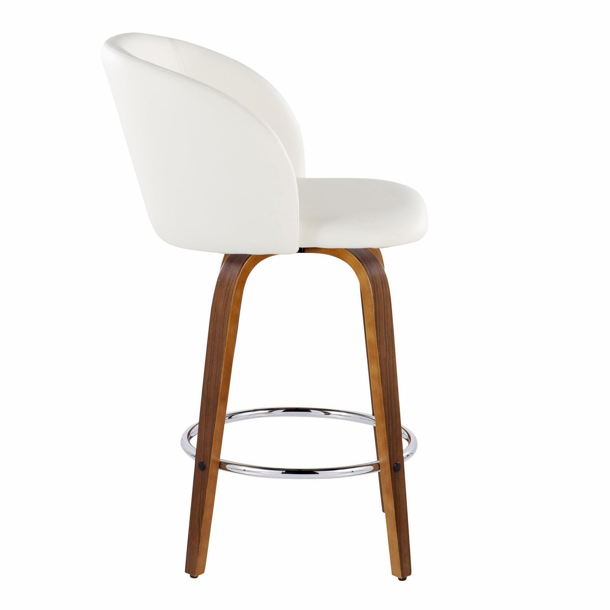 Fran 25 Walnut White Mid-Century Modern Counter Stool (Set of 2) 5 Fran 25 Walnut White Mid-Century Modern Counter Stool (Set of 2) - Image 5