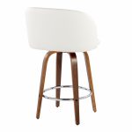 Fran 25 Walnut White Mid-Century Modern Counter Stool (Set of 2) 16 Fran 25 Walnut White Mid-Century Modern Counter Stool (Set of 2)