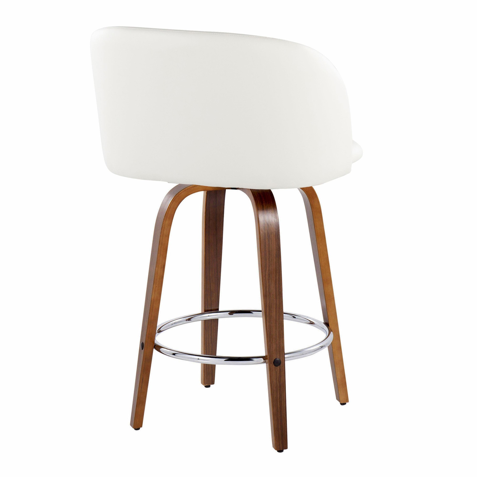 Fran 25 Walnut White Mid-Century Modern Counter Stool (Set of 2) 6 Fran 25 Walnut White Mid-Century Modern Counter Stool (Set of 2) - Image 6