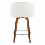 Fran 25 Walnut White Mid-Century Modern Counter Stool (Set of 2) 17 Fran 25 Walnut White Mid-Century Modern Counter Stool (Set of 2)