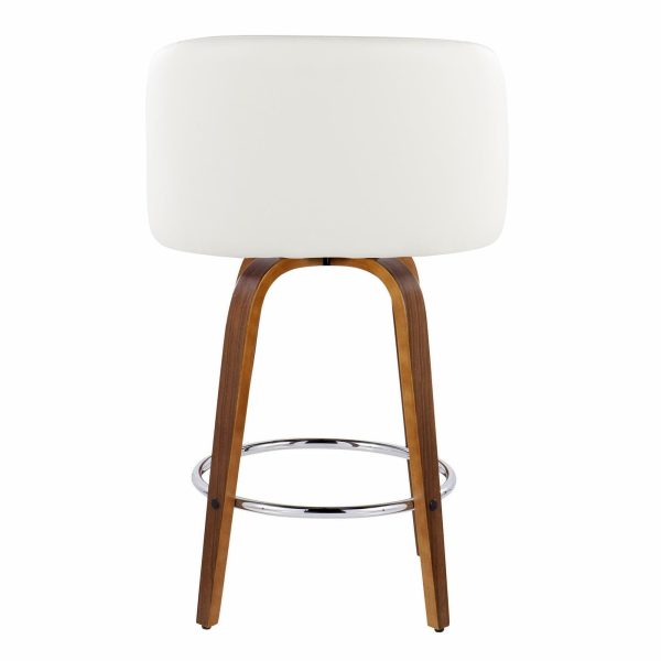 Fran 25 Walnut White Mid Century Modern Counter Stool Set of 2 6