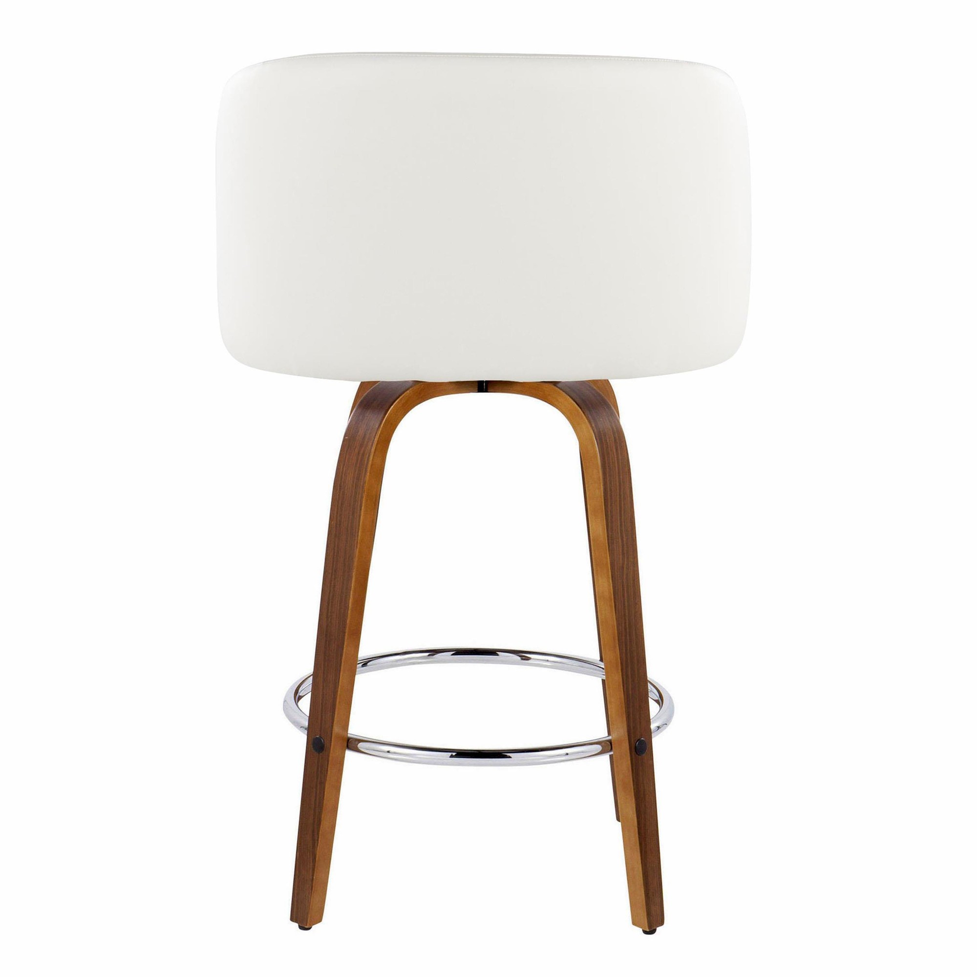 Fran 25 Walnut White Mid-Century Modern Counter Stool (Set of 2) 7 Fran 25 Walnut White Mid-Century Modern Counter Stool (Set of 2) - Image 7