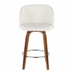 Fran 25 Walnut White Mid-Century Modern Counter Stool (Set of 2) 18 Fran 25 Walnut White Mid-Century Modern Counter Stool (Set of 2)