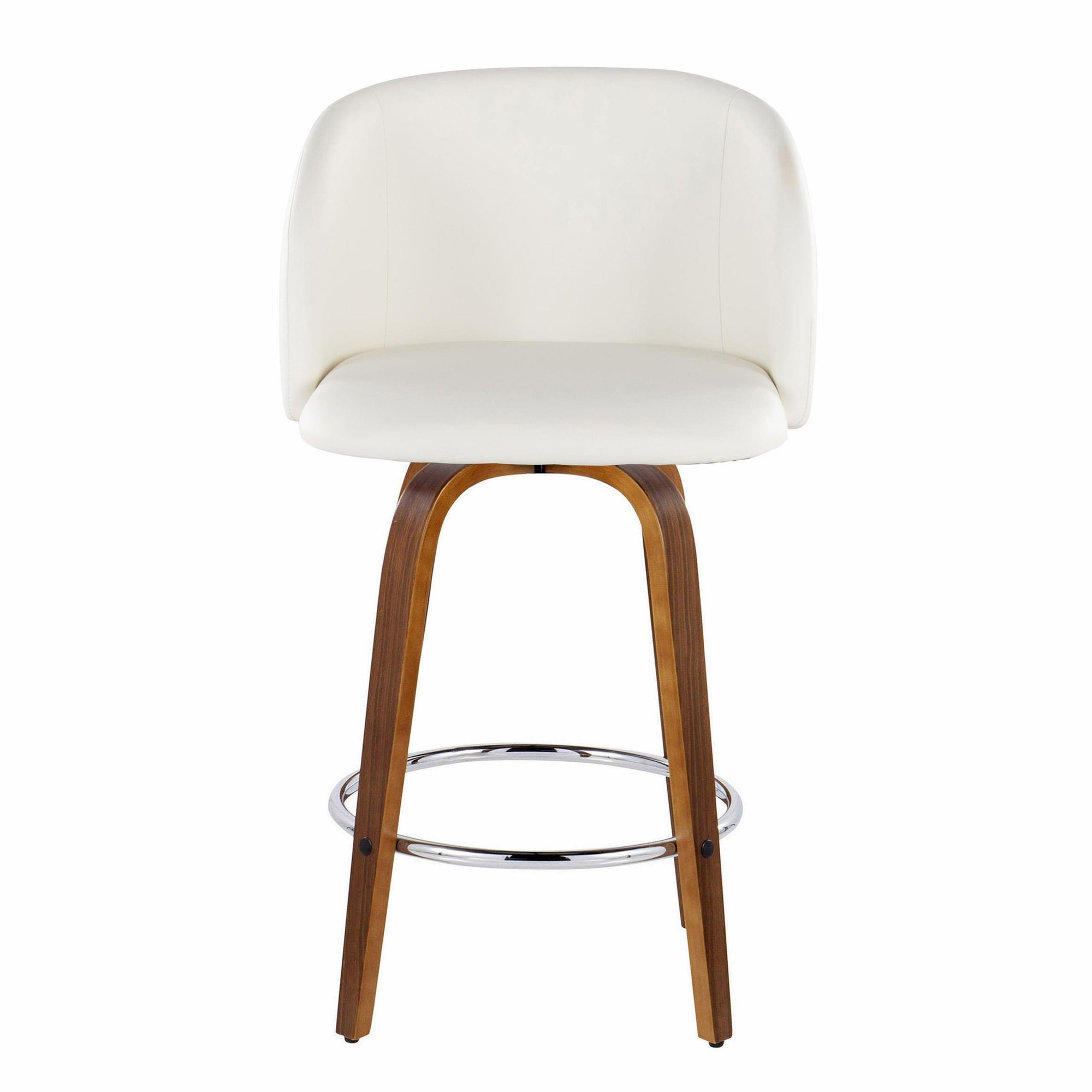 Fran 25 Walnut White Mid-Century Modern Counter Stool (Set of 2) 8 Fran 25 Walnut White Mid-Century Modern Counter Stool (Set of 2) - Image 8