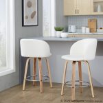 Fran 25 Zebra White Mid-Century Modern Swivel Stools (Set of 2) 11 Fran 25 Zebra White Mid-Century Modern Swivel Stools (Set of 2)