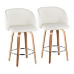 Fran 25 Zebra White Mid-Century Modern Swivel Stools (Set of 2) 13 Fran 25 Zebra White Mid-Century Modern Swivel Stools (Set of 2)