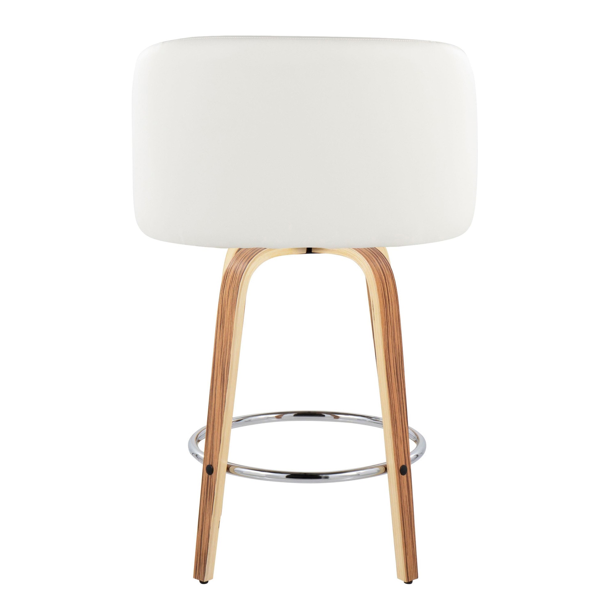 Fran 25 Zebra White Mid-Century Modern Swivel Stools (Set of 2) 7 Fran 25 Zebra White Mid-Century Modern Swivel Stools (Set of 2) - Image 7