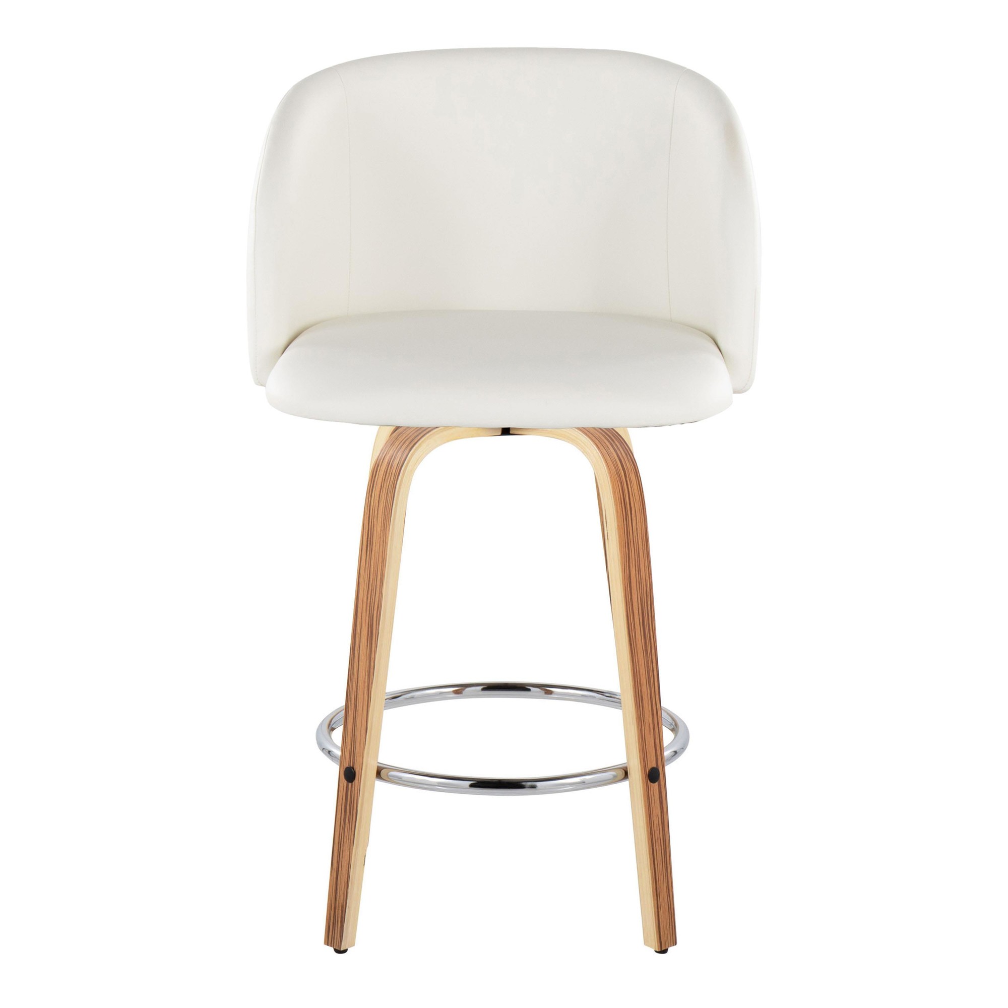 Fran 25 Zebra White Mid-Century Modern Swivel Stools (Set of 2) 8 Fran 25 Zebra White Mid-Century Modern Swivel Stools (Set of 2) - Image 8