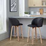 Fran 25 Zebra Wood Mid-Century Modern Counter Stools (Set of 2) 12 Fran 25 Zebra Wood Mid-Century Modern Counter Stools (Set of 2)
