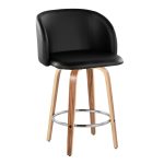 Fran 25 Zebra Wood Mid-Century Modern Counter Stools (Set of 2) 14 Fran 25 Zebra Wood Mid-Century Modern Counter Stools (Set of 2)