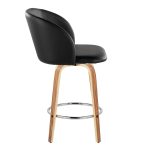 Fran 25 Zebra Wood Mid-Century Modern Counter Stools (Set of 2) 15 Fran 25 Zebra Wood Mid-Century Modern Counter Stools (Set of 2)