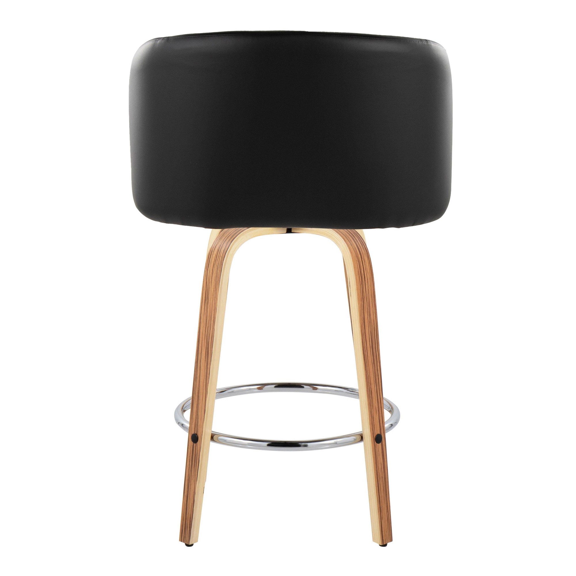Fran 25 Zebra Wood Mid-Century Modern Counter Stools (Set of 2) 7 Fran 25 Zebra Wood Mid-Century Modern Counter Stools (Set of 2) - Image 7